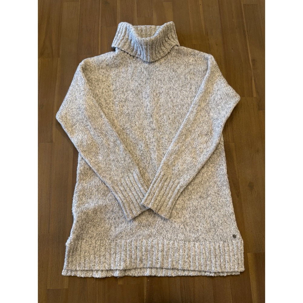 Eddie Bauer Lounge  Heather Grey Marl Knit Tunic Turtleneck Sweater‎